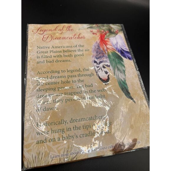 Dream Catcher Feathers Lakota Sioux Legend of the Dream Catcher 6 inch - Picture 2 of 2